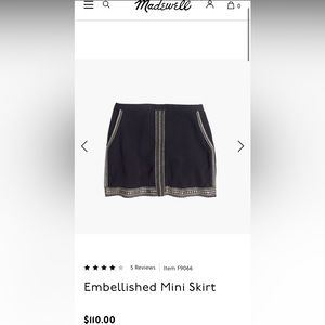 Madewell black mini skirt. Size 2.